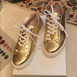 Escada leather sneakers Gold BRAND NEW